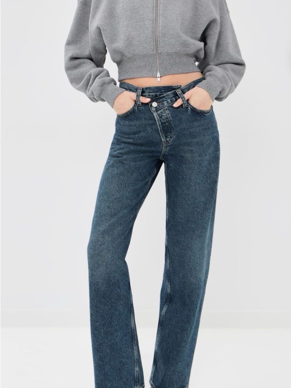 Agolde Straight Leg High-Rise Jeans in Dark Indigo